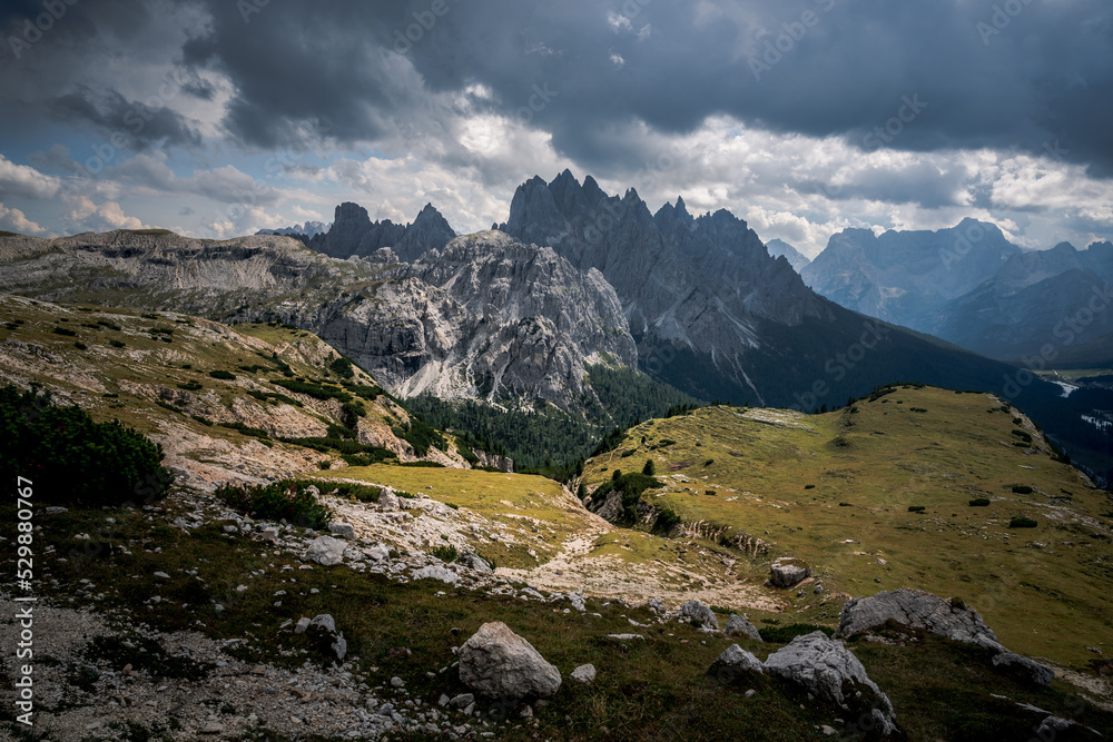 Mountains, forest and landscape of the Dolomites in South Tyrol, Italy