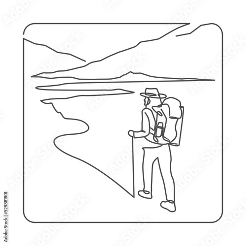 vector hiking for illustration suggestion on line style