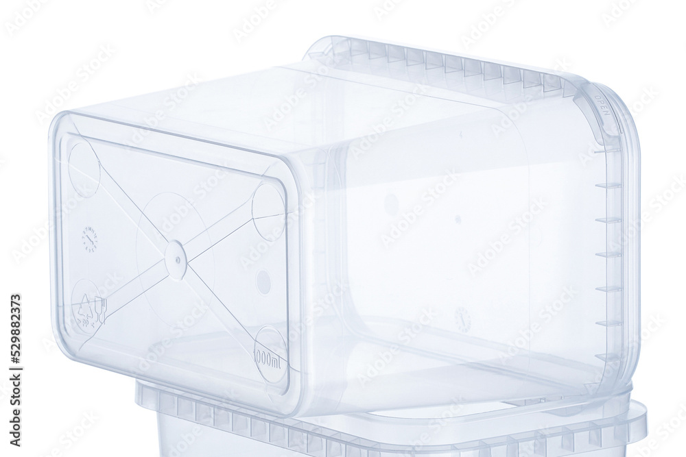 transparent plastic rectangular container with transparent lid - 1000 ...