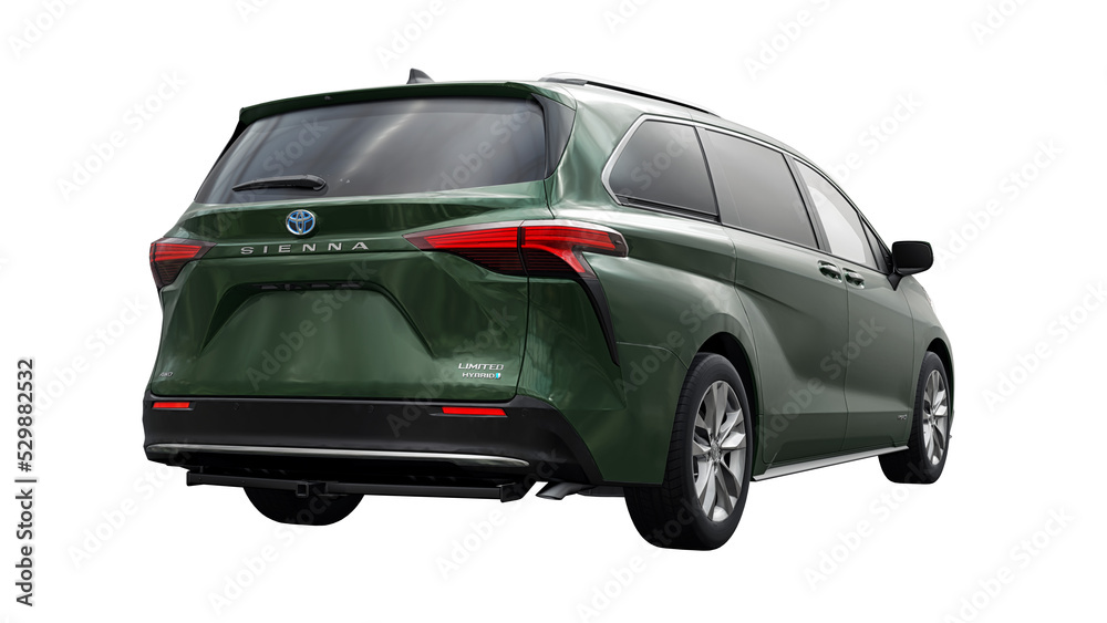 Dallas. USA. September 11, 2022. Green Toyota Sienna Platinum Hybrid on ...