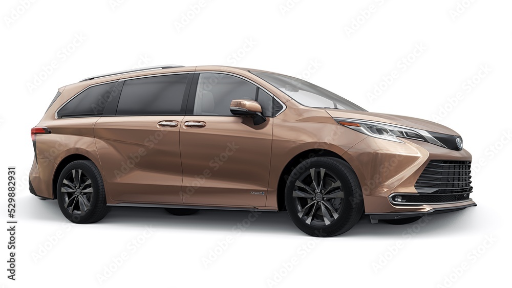 Dallas. USA. September 11, 2022. Brown Toyota Sienna Platinum Hybrid on ...