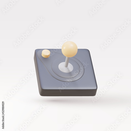 3d Realistic old  gamepad isolated on grey background. Vector illustration.