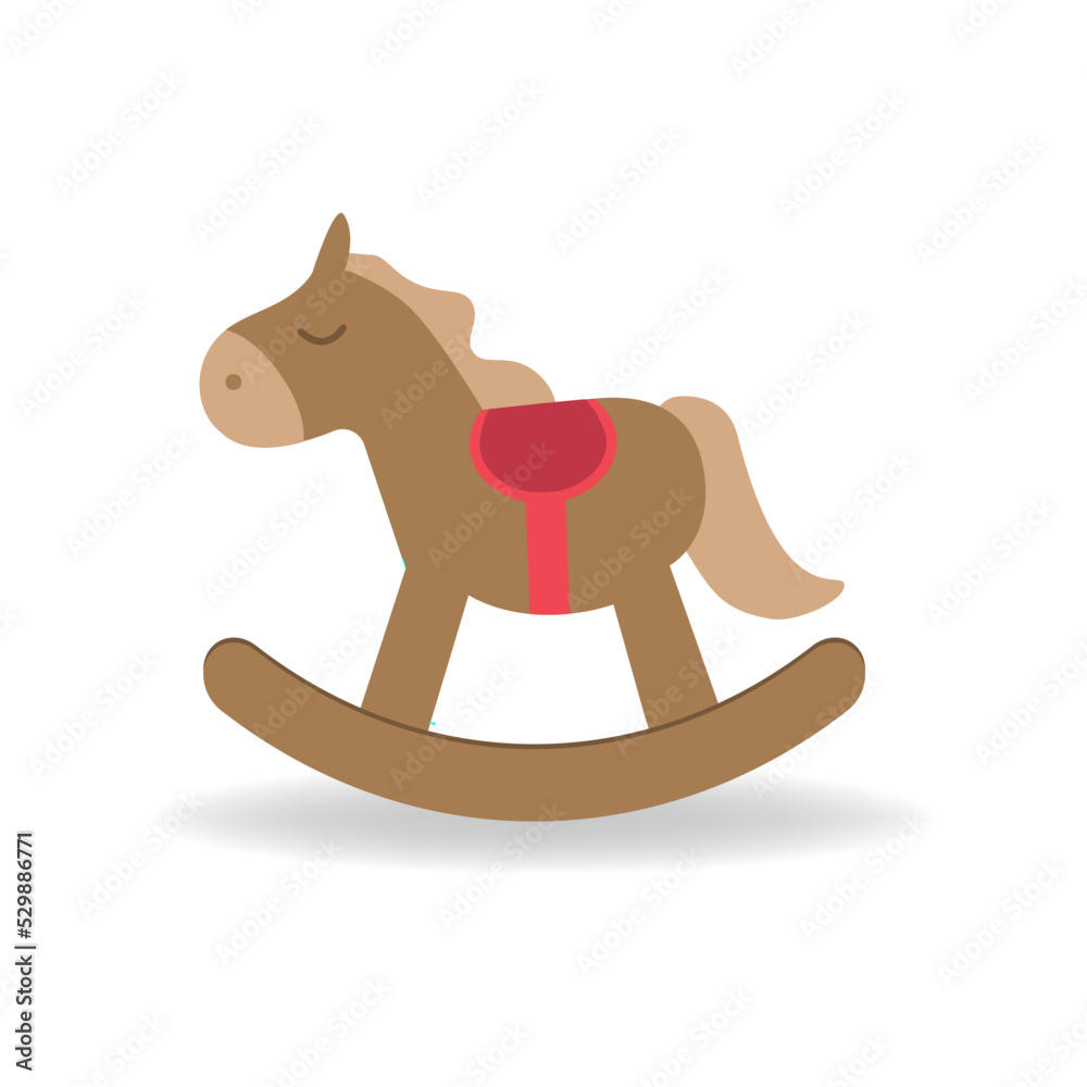 wooden rocking horse - rocking chair, vector