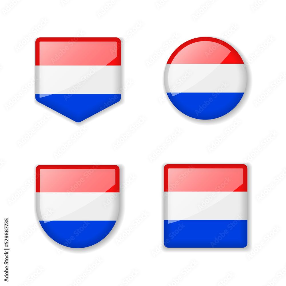 Fototapeta premium Flags of Netherlands - glossy collection.