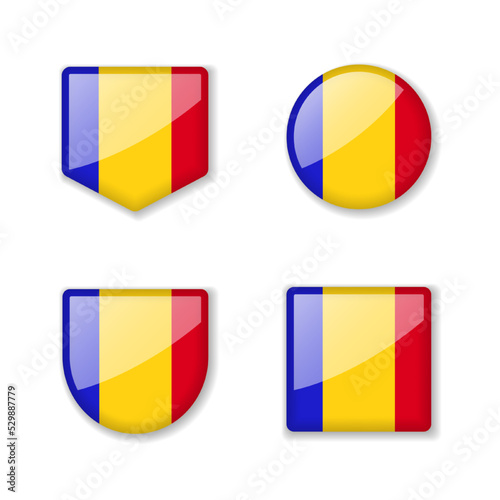 Flags of Chad - glossy collection.