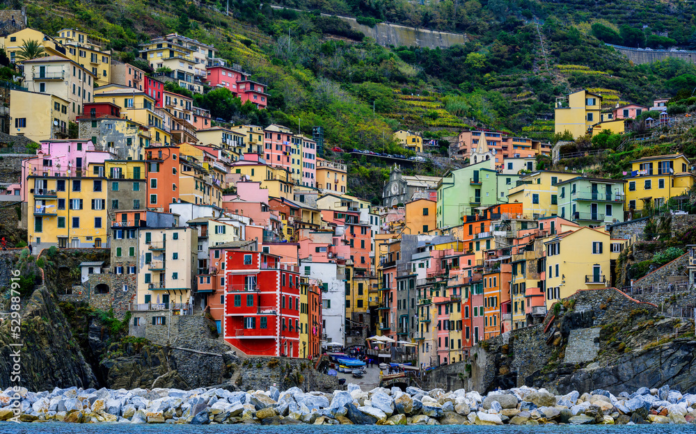 Riomaggiore, one of the little towns of the cinque Terre on the coast of Italy