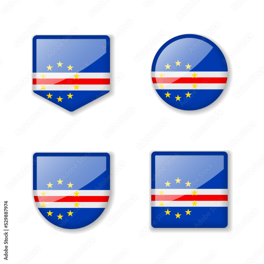 Flags of Cape Verde - glossy collection.