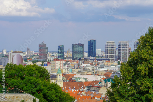Bratislava city aerial panoramic view. Bratislava is the capital of Slovakia. 