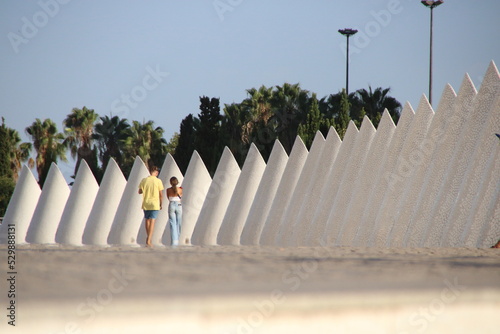 People walking in the park. Ciutat arts i ciències. Valencia. spain photo