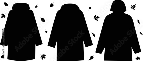coat, raincoat on white background silhouette isolated, vector photo