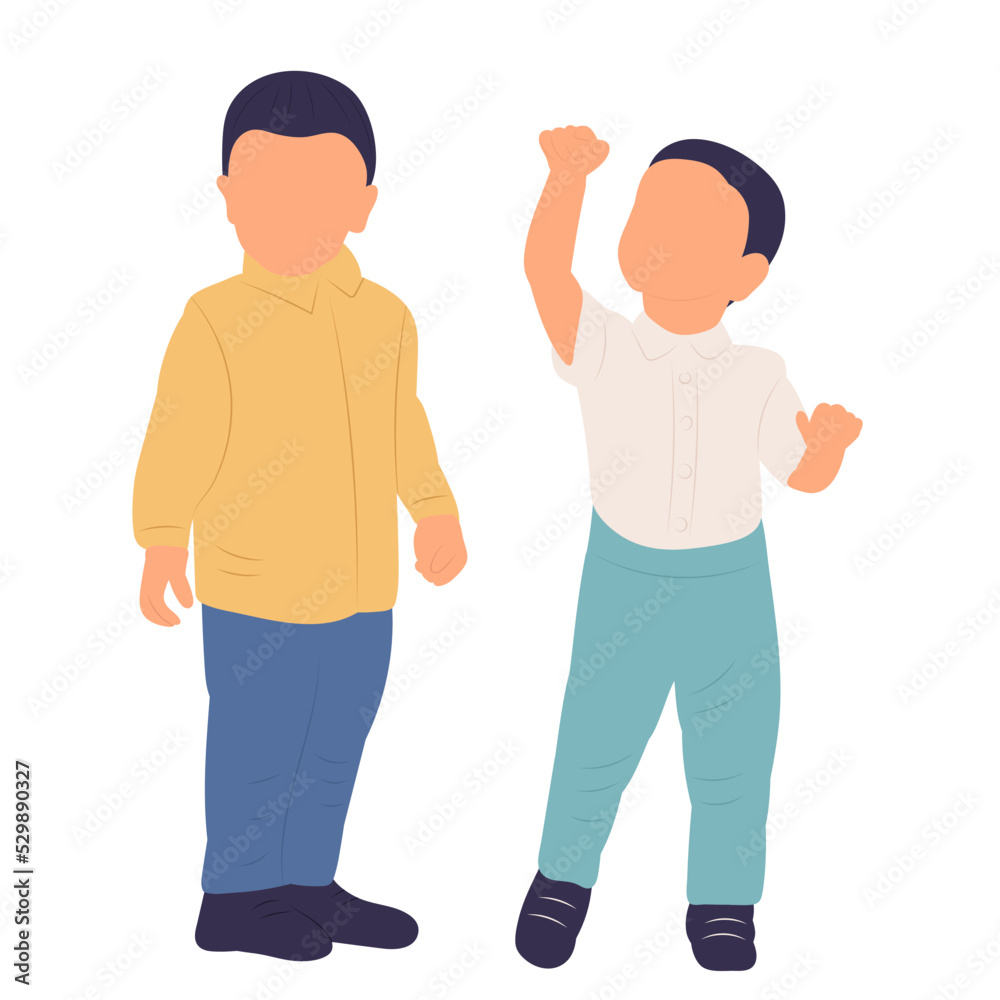 kids in flat style isolated vector kids in flat style isolated vector