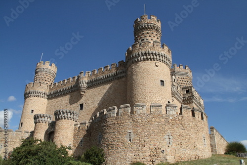 Madrid Castillo medieval de Manzanares El Real. Arquitectura estilo gótico isabelino. España photo