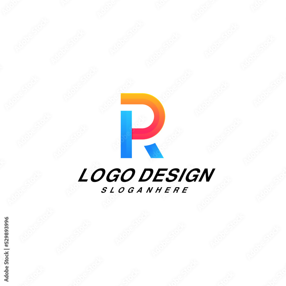 gradation r letter logo design gradation r letter logo design