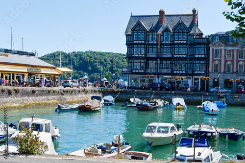 Bild auf Leinwand Boats and buildings on the waterfront at Dartmouth, Devon