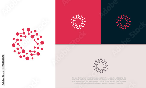 Innovative high tech logo template. Template label for blockchain technology. Technology Logo.