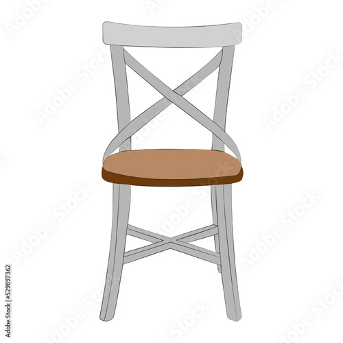 chair, stool, tabouret, piece of furniture, flat style, isolated vector