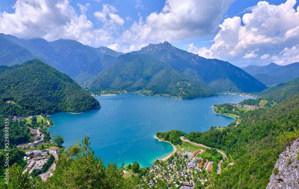 panoramic view of the lake of letro, italy