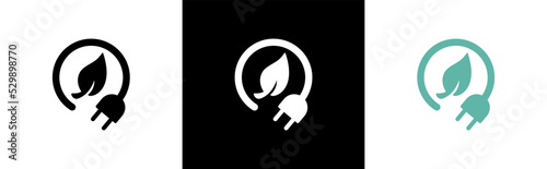 Renewable green energy saving icon. Economical power icon symbol sign, vector illustration