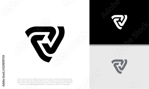 Innovative high tech logo template. Template label for blockchain technology. Technology Logo.