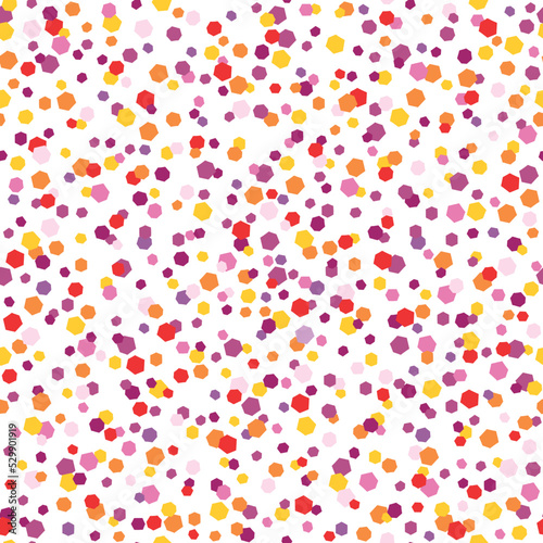 Fototapeta Naklejka Na Ścianę i Meble -  Colorful scattered glitter seamless vector pattern. Perfect party or celebration event texture. Cute hand drawn background for wrapping paper, textile, fabric, wallpaper, card, gift, packaging.