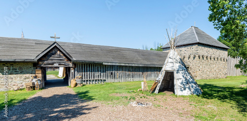 Wendat wigwam in Saint Marie Among the Hurons, Midland, Ontario, Canada photo