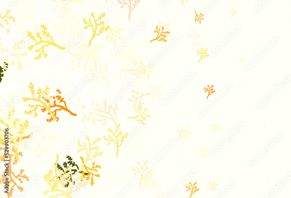 Light Orange vector natural pattern with branches. Light Orange vector natural pattern with branches.