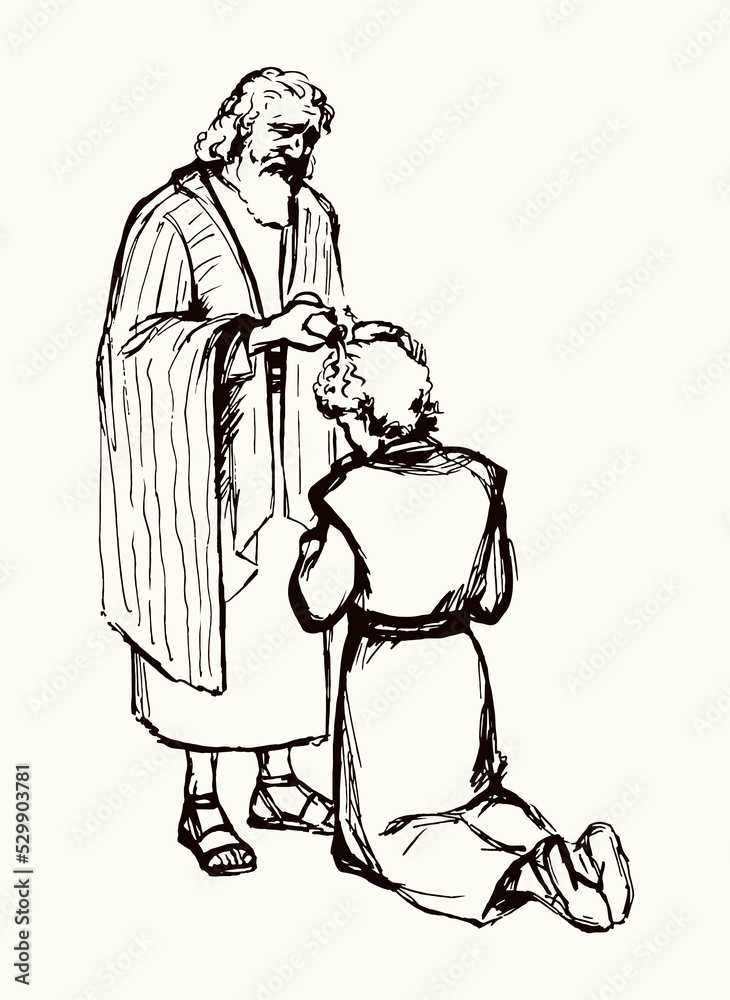 Anointing for the kingdom. Vector drawing Stock Vector | Adobe Stock