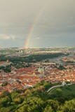 Rainbow over the Vltava river. 