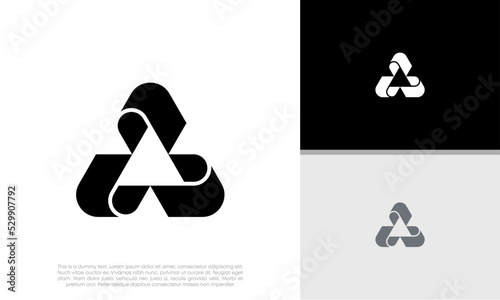 Innovative high tech logo template. Template label for blockchain technology. Technology Logo. Initials A logo design.	