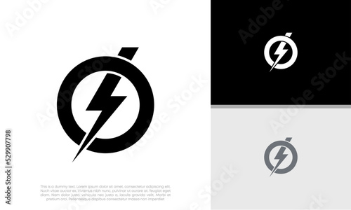 Flash Electric Logo Bolt Energy Company.	