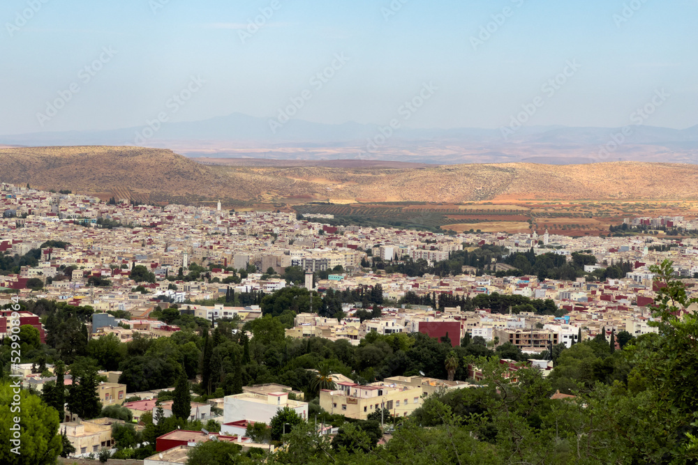 Aerial view over the city of Sefrou in Morocco