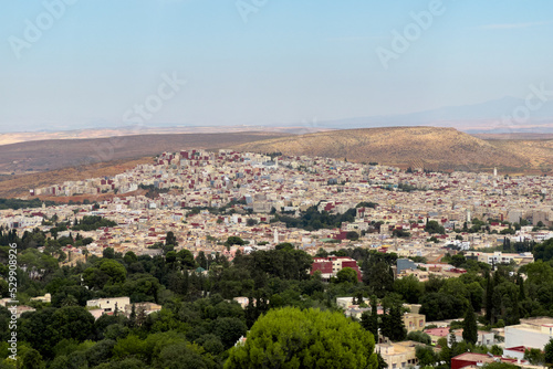 Aerial view over the city of Sefrou in Morocco photo