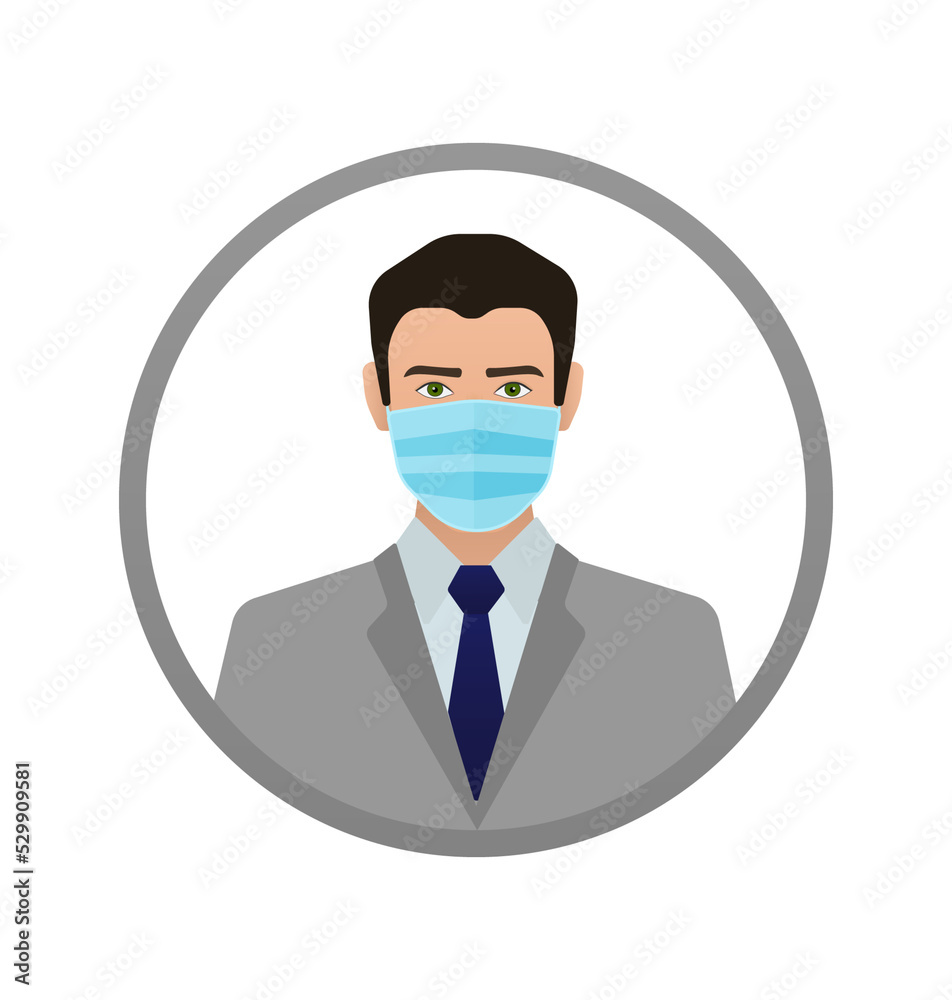 Coronavirus pandemic infographic. Face pollution mask. Coronavirus quarantine. Medical mask icon. Coronavirus prevention. Coronavirus protection concept.