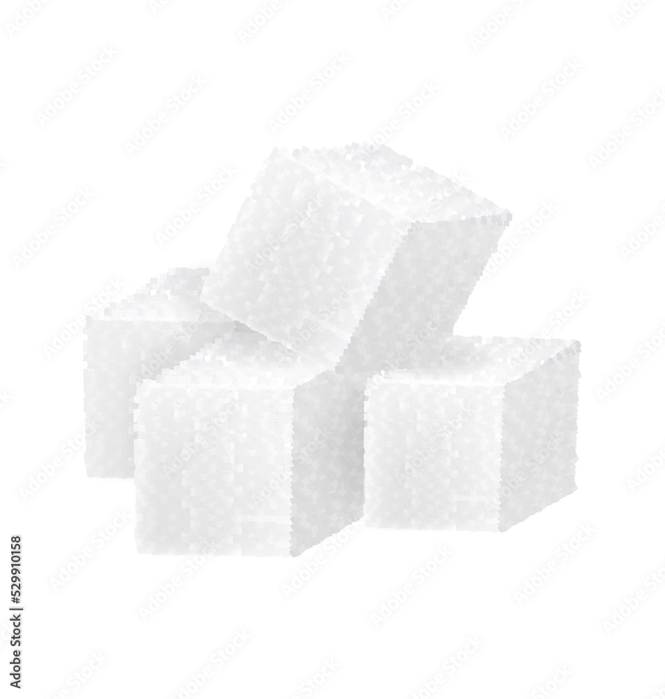 Sugar cubes, great design for any purposes. Abstract background. 3d illustration. Vector illustration. Sugar cubes, great design for any purposes. Abstract background. 3d illustration. Vector illustration.