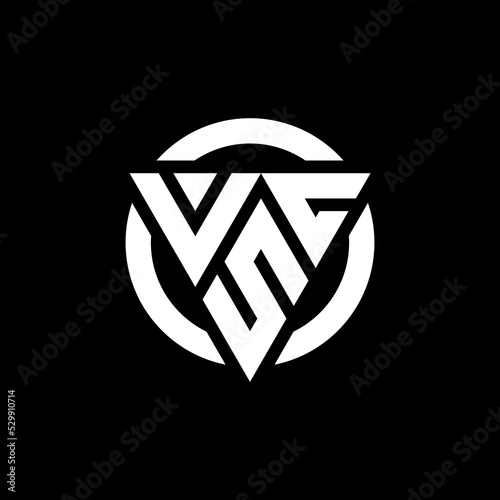 initial v s c logo design illustration isolated black background