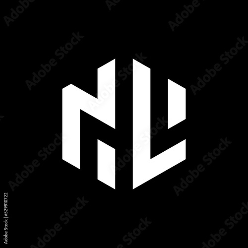 initial n l logo design illustration isolated black background