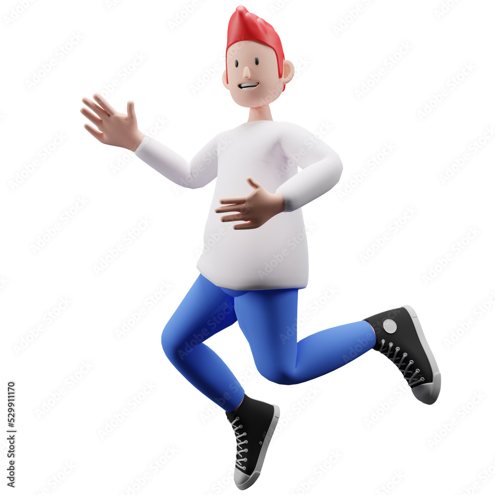 PNG 3d render of a boy jumping PNG 3d render of a boy jumping