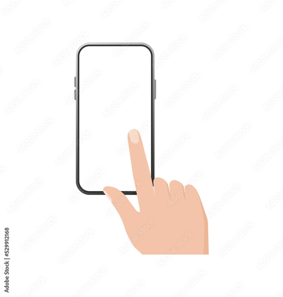 Design template with smartphone with hand rotate. Technology vector illustration. Smartphone mockup. Mobile application design. Vector illustration. Design template with smartphone with hand rotate. Technology vector illustration. Smartphone mockup. Mobile application design. Vector illustration.