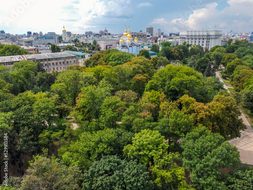 Panorama city Kyiv capital of Ukraine aerial