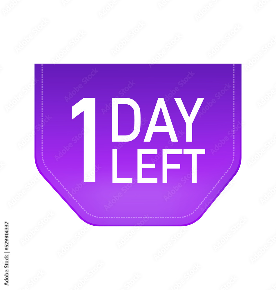 1 Days to go poster in flat style. Vector illustrations for time managment. 1 Days to go poster in flat style. Vector illustrations for time managment.