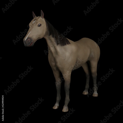 computer rendered illustration of a horse