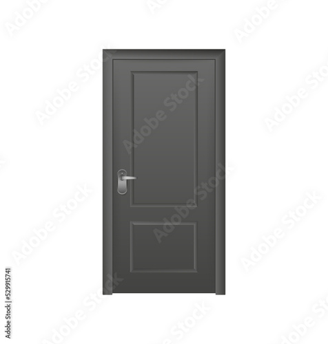 Fototapeta Naklejka Na Ścianę i Meble -  Realistic door for decorative design. Furniture vector illustration set. Office furniture. Realistic 3d sign. Isolated vector illustration.
