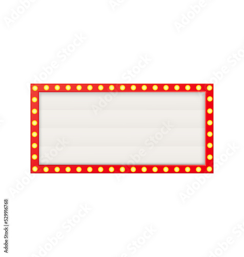 Retro 3d advertising with retro lightbox on background for banner design. Vector design banner. Vector stage.
