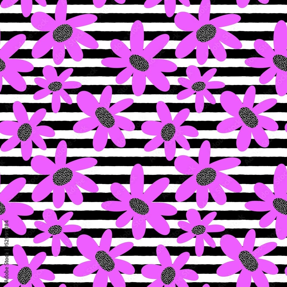 Floral spring summer seamless flower and berries pattern for wrapping paper and accessories and kids