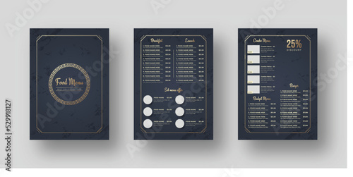 food menu flyer , restaurant menu template