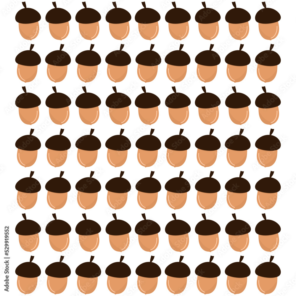 Obraz premium Vector seamless pattern with cut acorns 