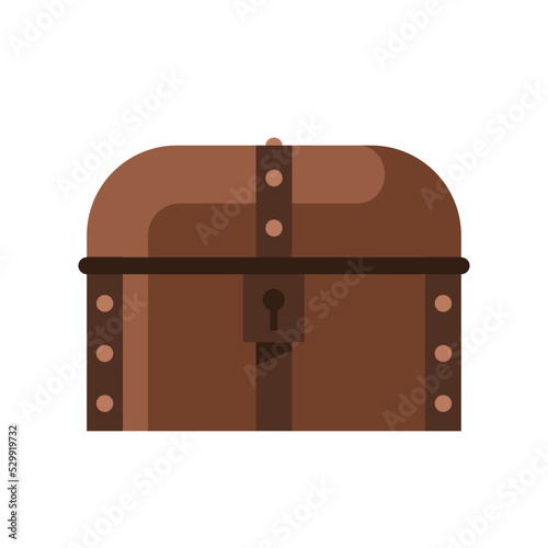 wood treasure chest - flat design icon