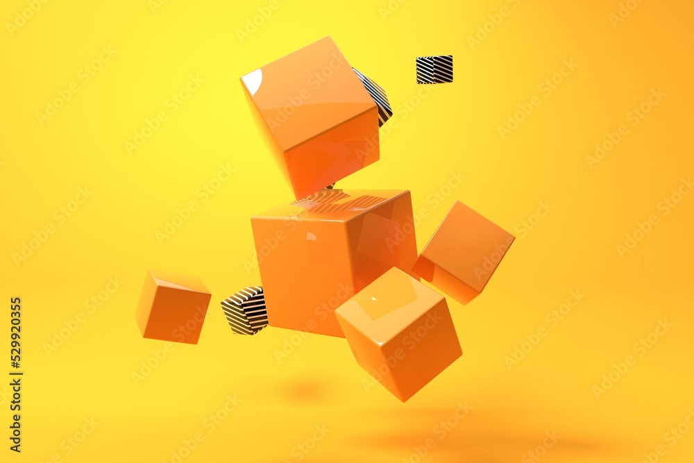 Obraz premium Abstract 3D render illustration of cube shapes
