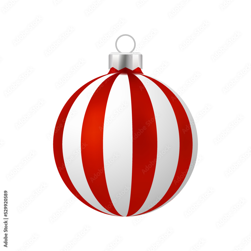 Red Christmas Ball with white ornament. Vector. Red Christmas Ball with white ornament. Vector.