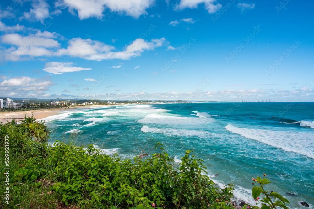 View from the lookout of the Gold Coast coastline